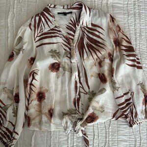 Larry Levine Cropped Blouse, Size L